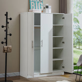 3 Door Wardrobe Clothes Closet WD-117 WHITE